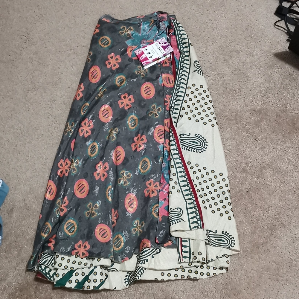 Silk wrap skirt